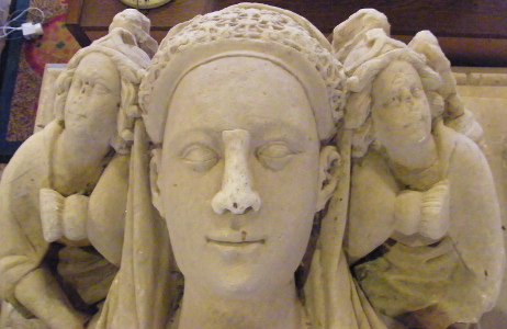 Haccombe - St Blaise Hugh Courtenay 1425 and 2nd wife Philippa Lerchdeckne 1412